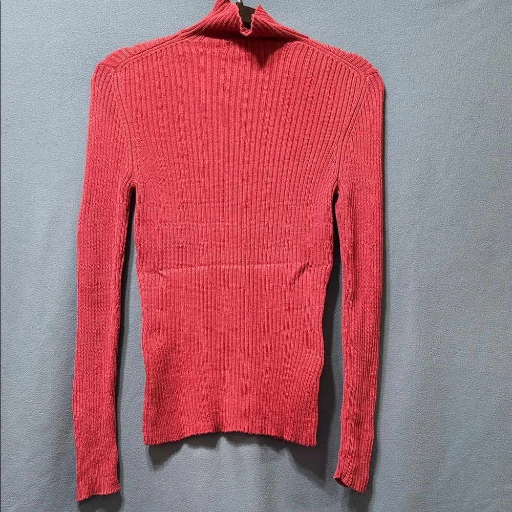 Burgundy Ribbed Turtleneck Sweater Used Size M